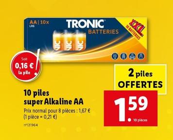 Tronic - 10 Piles Super Alkaline Aa