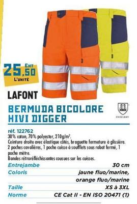 Lafont - Bermuda Bicolore Hivi Digger offre à 25,5€ sur Master Pro