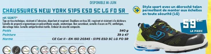 Chaussures New York Sips Esd Sc Lg Fo Sr offre à 59€ sur Master Pro