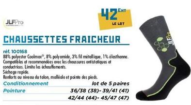 Chaussettes Fraicheur offre à 42€ sur Master Pro