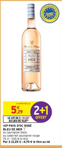 Bleu De Mer - Igp Pays D'oc Rosé offre à 5,29€ sur Intermarché