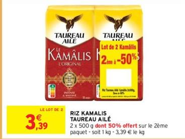 Taureau Ailé - Riz Kamalis offre à 3,39€ sur Intermarché
