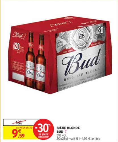 Bud - Bière Blonde offre à 9,59€ sur Intermarché