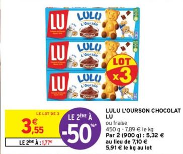 Lu - L'Ourson Chocolat offre à 3,55€ sur Intermarché