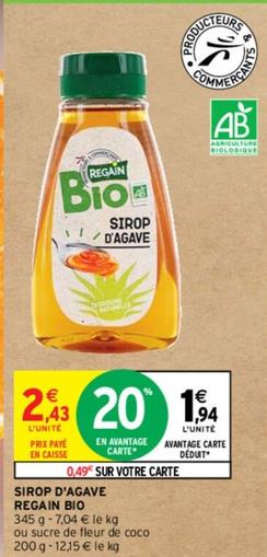Regain Bio - Sirop D'Agave offre à 1,94€ sur Intermarché