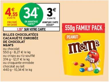 M&m's - Billes Chocolatees Cacahuete Enrobee De Chocolat  offre à 3€ sur Intermarché