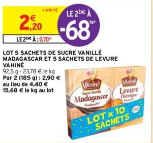 Vahiné - Lot 5 Sachets De Sucre Vanille Madagascar Et 5 Sachets De Levure  offre à 2,2€ sur Intermarché