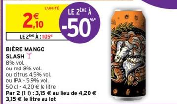 Slashi - Bière Mango  offre à 2,1€ sur Intermarché