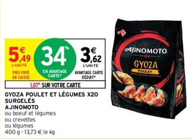 Ajinomoto - Gyoza Poulet Et Légumes X20 Surgelés offre à 3,62€ sur Intermarché