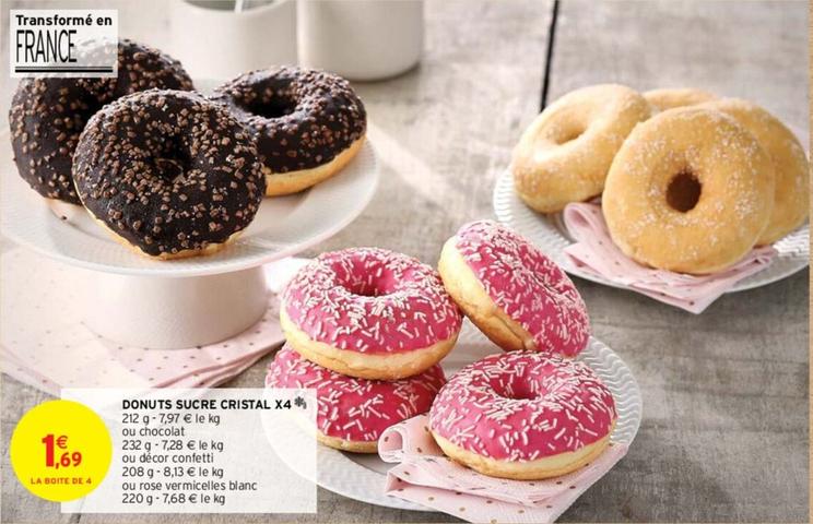 Donuts Sucre Cristal X4 offre à 1,69€ sur Intermarché