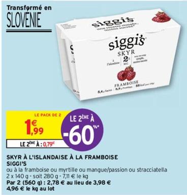 Siggi's - Skyr À L'islandaise À La Framboise offre à 1,99€ sur Intermarché