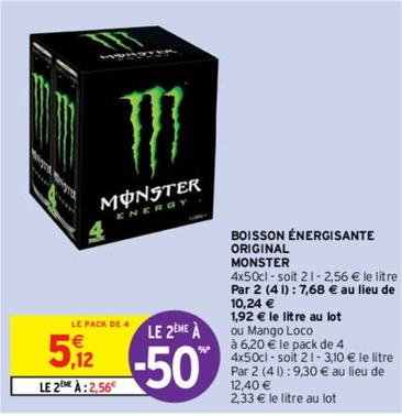 Monster - Boisson Énergisante Original offre à 5,12€ sur Intermarché