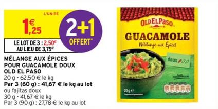 Old El Paso - Mélange Aux Épices Offert Pour Guacamole Doux