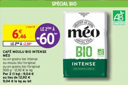Méo - Café Moulu Bio Intense offre à 6,46€ sur Intermarché