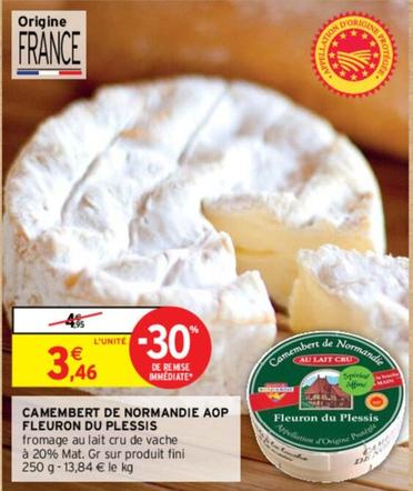 Fleuron Du Plessis - Camembert De Normandie AOP offre à 3,46€ sur Intermarché