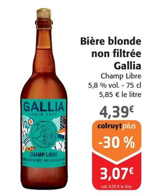 Gallia - Bière Blonde Non Filtree 