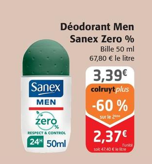 Sanex - Déodorant Men Zero %