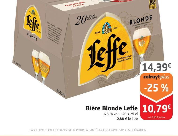 Leffe - Bière Blonde offre à 14,39€ sur Colruyt