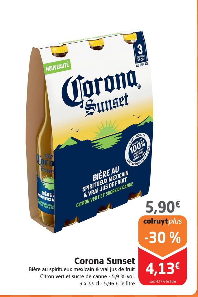 Corona - Sunset offre à 5,9€ sur Colruyt