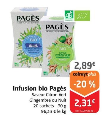 Pagès - Infusion Bio offre à 2,89€ sur Colruyt