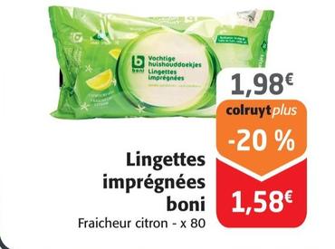 Boni - Lingettes Imprégnées offre à 1,98€ sur Colruyt