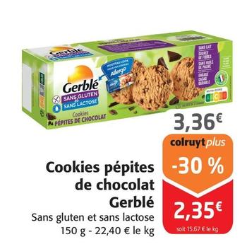 Gerblé - Cookies Pepites De Chocolat offre à 3,36€ sur Colruyt