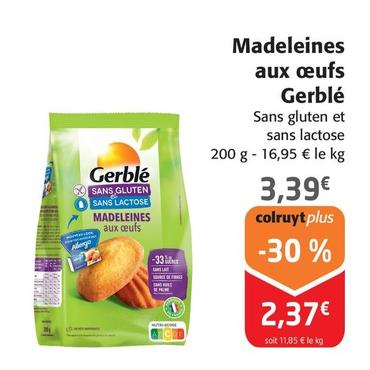 Gerblé - Madeleines Aux Oeufs offre à 3,39€ sur Colruyt