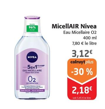 Nivea - Micellair  offre à 3,12€ sur Colruyt