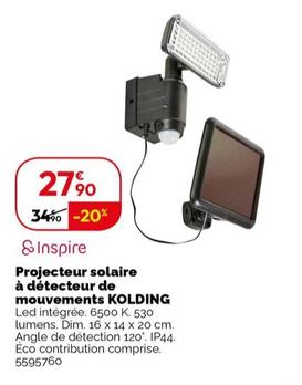 Inspire - Projecteur Solaire A Detecteur De Mouvements Kolding  offre à 27,9€ sur Weldom