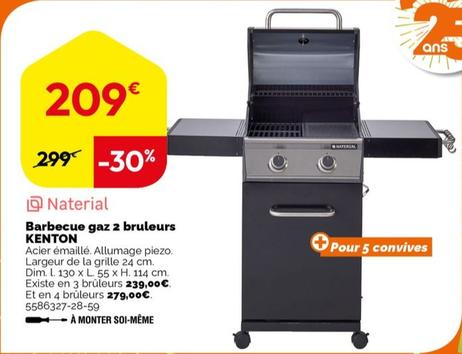 Naterial - Barbecue Gaz 2 Bruleurs Kenton  offre à 209€ sur Weldom