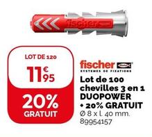 Fischer - Lot De 100 Chevilles 3 En 1 Duopower + 20% Gratuit offre à 11,95€ sur Weldom