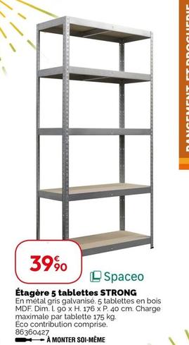 Spaceo - Etagere 5 Tablettes Strong 