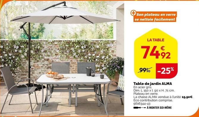 Table De Jardin Alma offre à 74,92€ sur Weldom