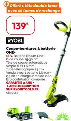 Ryobi - Coupe-Bordures A Batterie One+ offre à 139€ sur Weldom