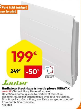 sauter - radiateur electrique a inertie pierre sibayak