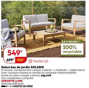 Naterial - Salon Bas De Jardin Solaris offre à 549€ sur Weldom