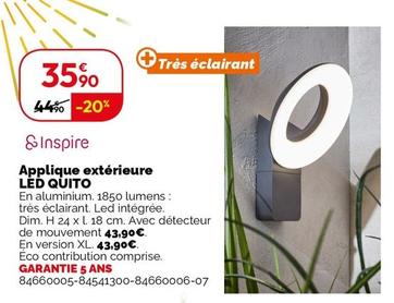 inspire - applique exterieure led quito