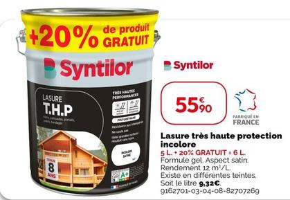 Syntilor - Lasure Tres Haute Protection Incolore offre à 55,9€ sur Weldom