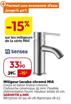 Sensea - Mitigeur Lavabo Chrome Mia offre à 33,9€ sur Weldom