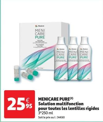 Menicon - Meni Care Pure Solution Multifonction Pour Toutes Les Lentilles Rigides offre à 25,95€ sur Auchan Hypermarché