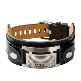 Bracelet manchette en cuir noir offre à 32€ sur Fossil