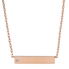 Collier barre en acier inoxydable doré rose offre à 31€ sur Fossil