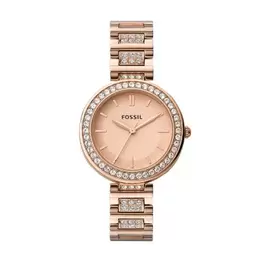 Montre Karli à trois aiguilles en acier inoxydable doré rose offre à 90€ sur Fossil