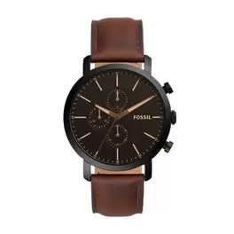 Montre Luther chronographe en cuir brun offre à 169€ sur Fossil