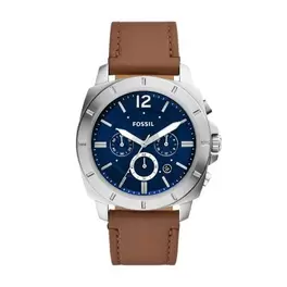 Montre Privateer chronographe en cuir, marron offre à 169€ sur Fossil