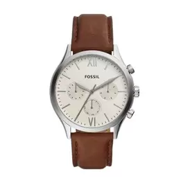 Montre Fenmore multifonction en cuir brun offre à 90€ sur Fossil