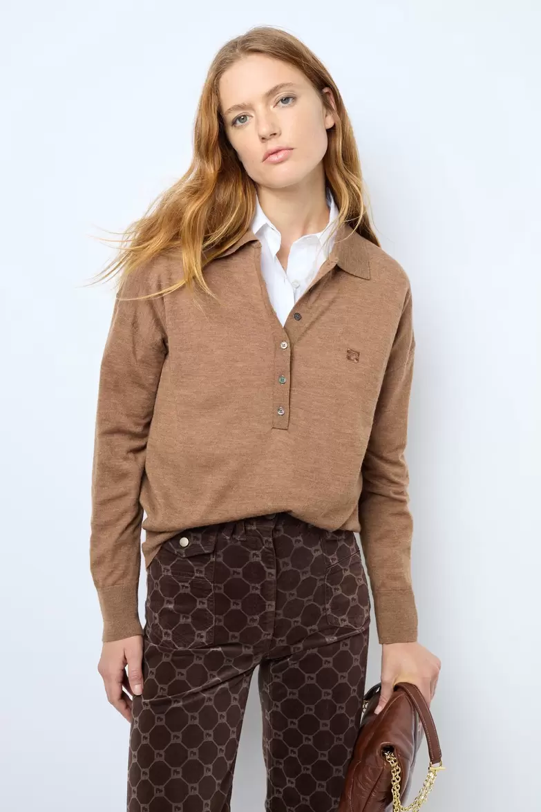 Polo en laine fine camel - JENNY offre à 150€ sur Gérard Darel