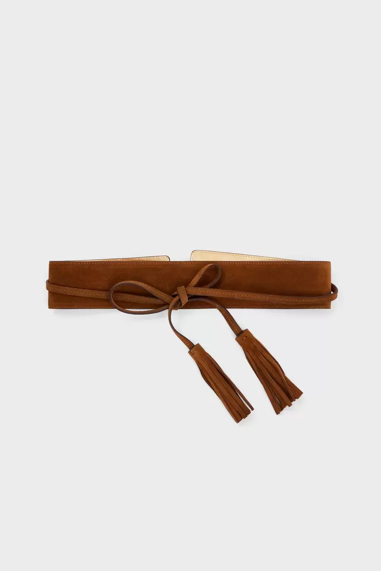 Ceinture large en cuir velours avec pompons - ORNA offre à 95€ sur Gérard Darel