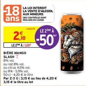 Slash - Bière Mango offre à 2,1€ sur Intermarché Contact
