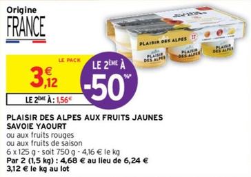 Plaisir Des Alpes Aux Fruits Jaunes Savoie Yaourt offre à 3,12€ sur Intermarché Contact